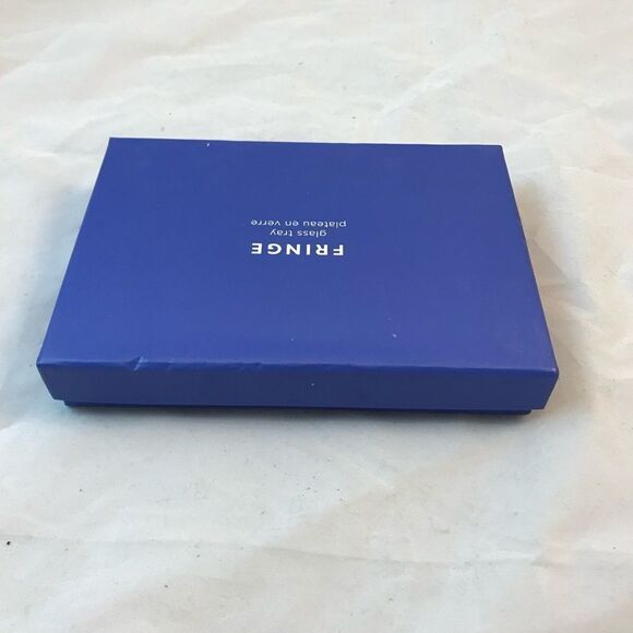 Happy Hanukkah! Tray Glass Holiday Blue Fringe Rectangle Catch All Unisex Decor - Picture 4 of 8